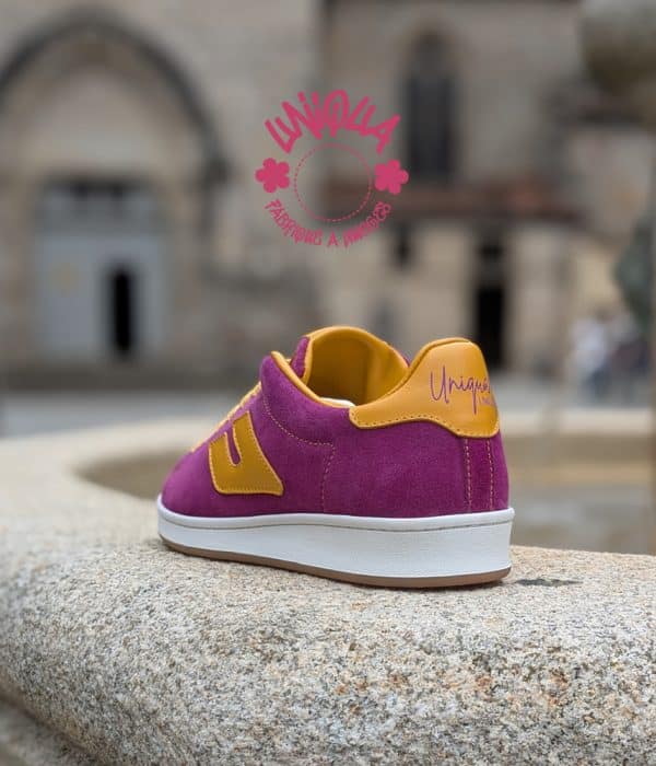 Basket Etienne Velours Framboise Moutarde