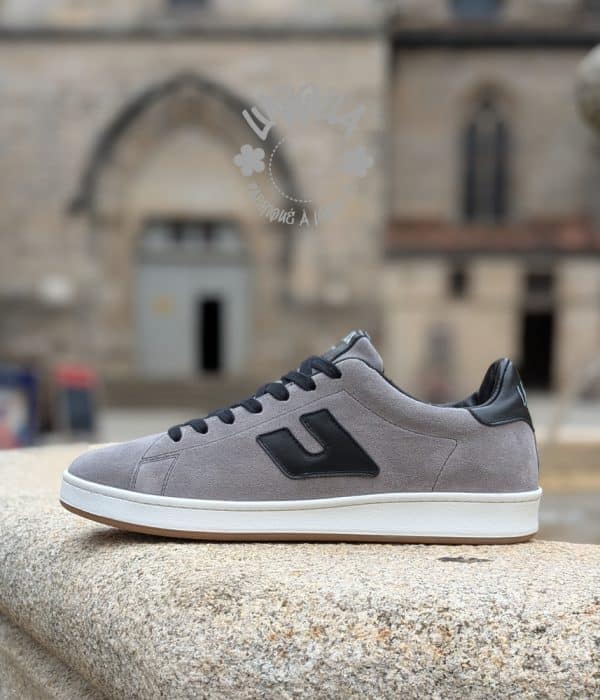 Basket Etienne Velours Gris Noir