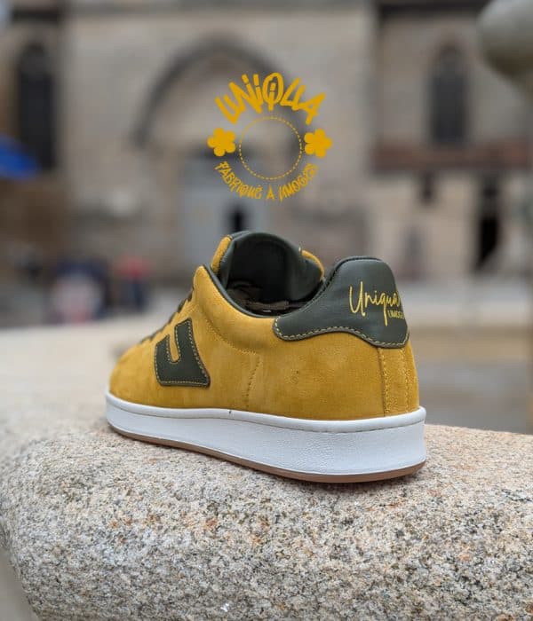 Basket Etienne Velours Jaune / Kaki