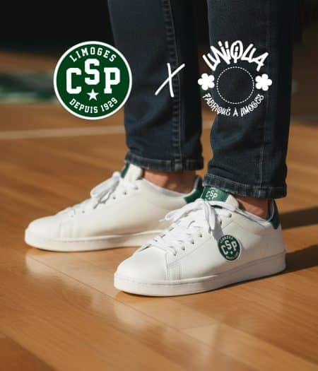 Basket Etienne Uniqua Collab CSP Blanc Vert