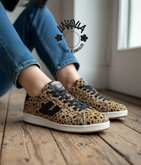 Basket ETIENNE Made in France Poils Léopard